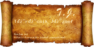 Töröcsik József névjegykártya